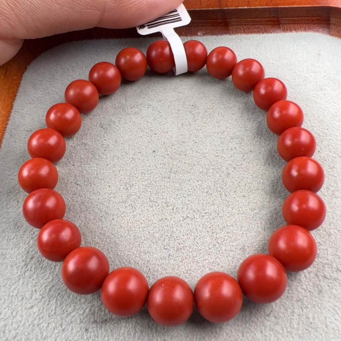 南红玛瑙未镶嵌（保山哑光锦红满肉8mm