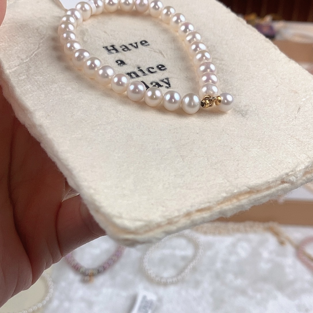 银S925镶嵌淡水珍珠手绳