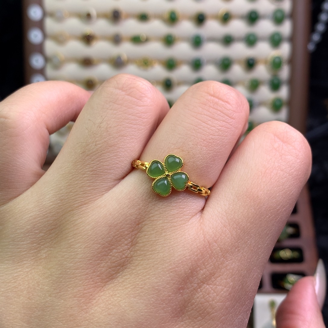 和田玉银S925镶嵌戒指