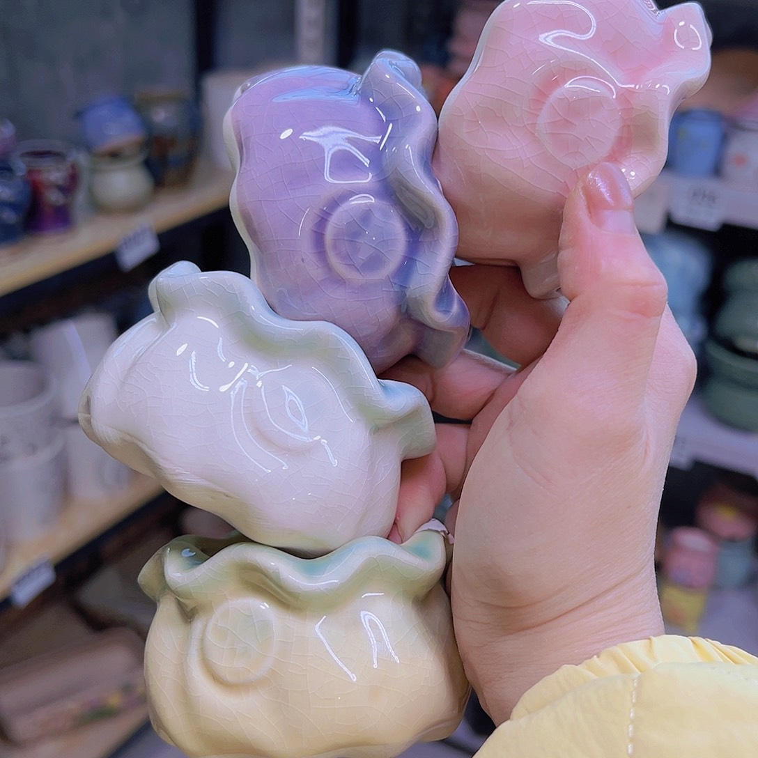 红陶陶瓷花盆满12包邮