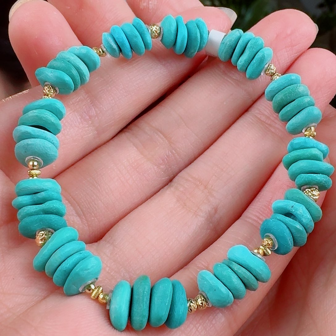 绿松石珠宝奇石18K金镶嵌