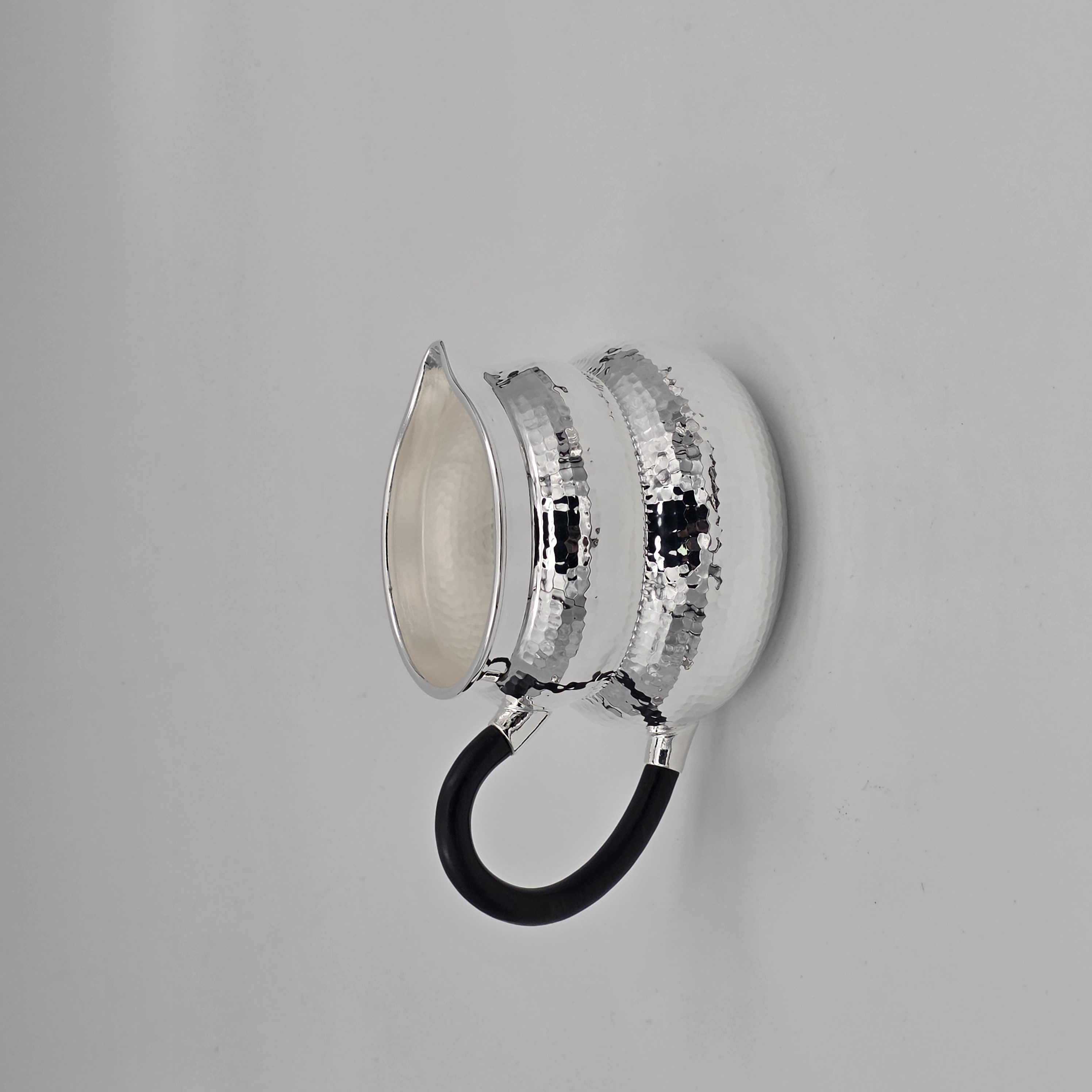 手工新品素面锤纹葫芦公道银杯