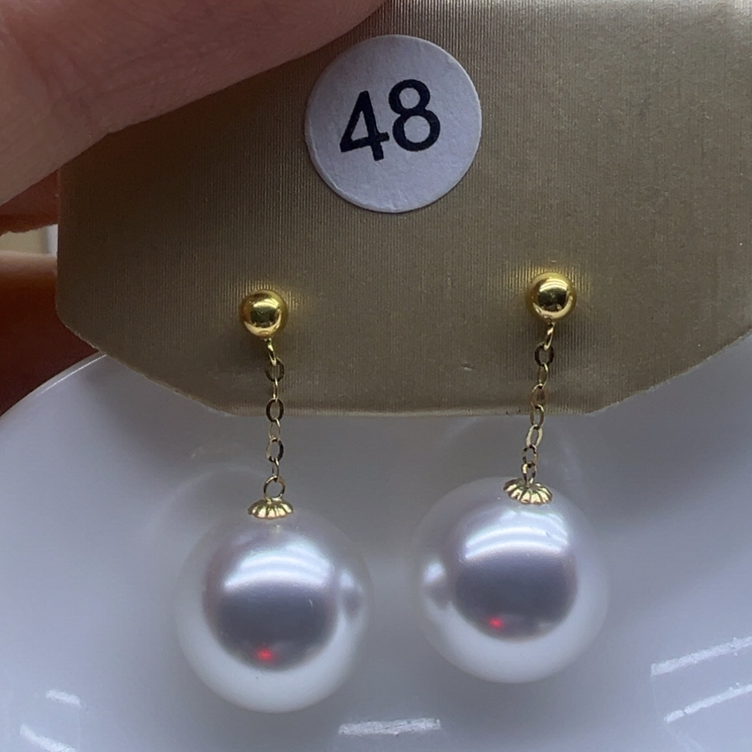 淡水珍珠耳饰18K金镶嵌