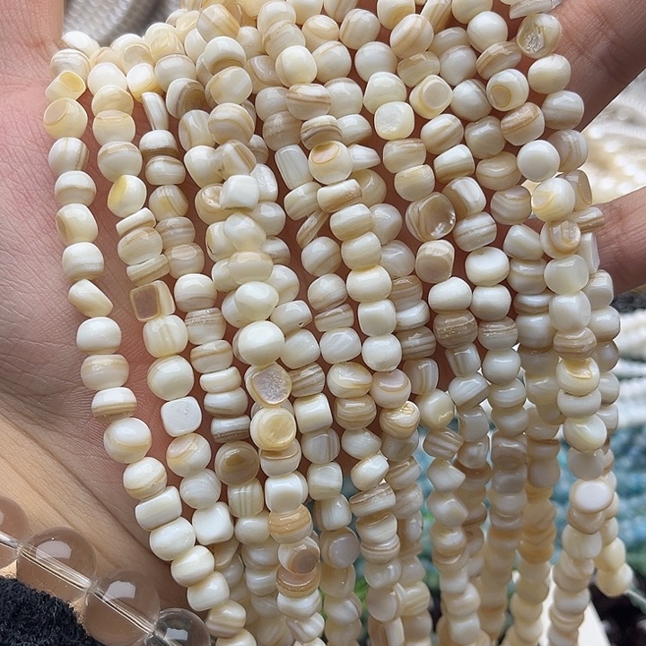 未镶嵌玛瑙/玉髓珠宝半成品2条6mm左右贝壳随型