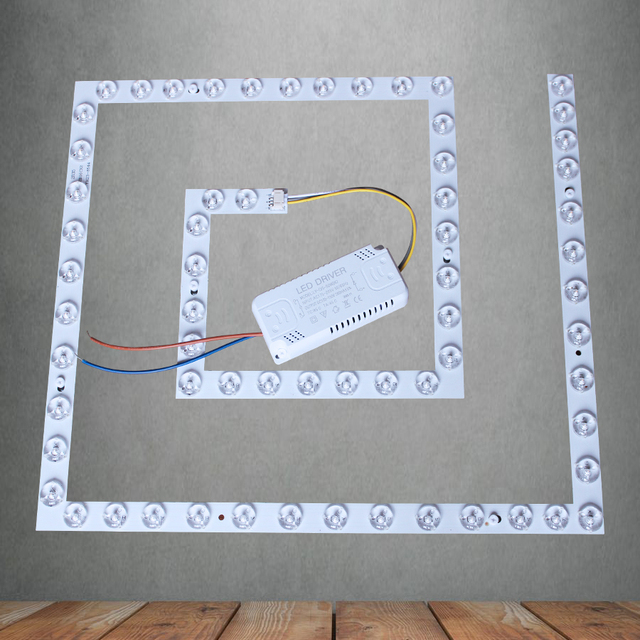 方形led灯芯吸顶灯替换芯回形灯盘磁吸灯片三色变光灯条护眼灯珠