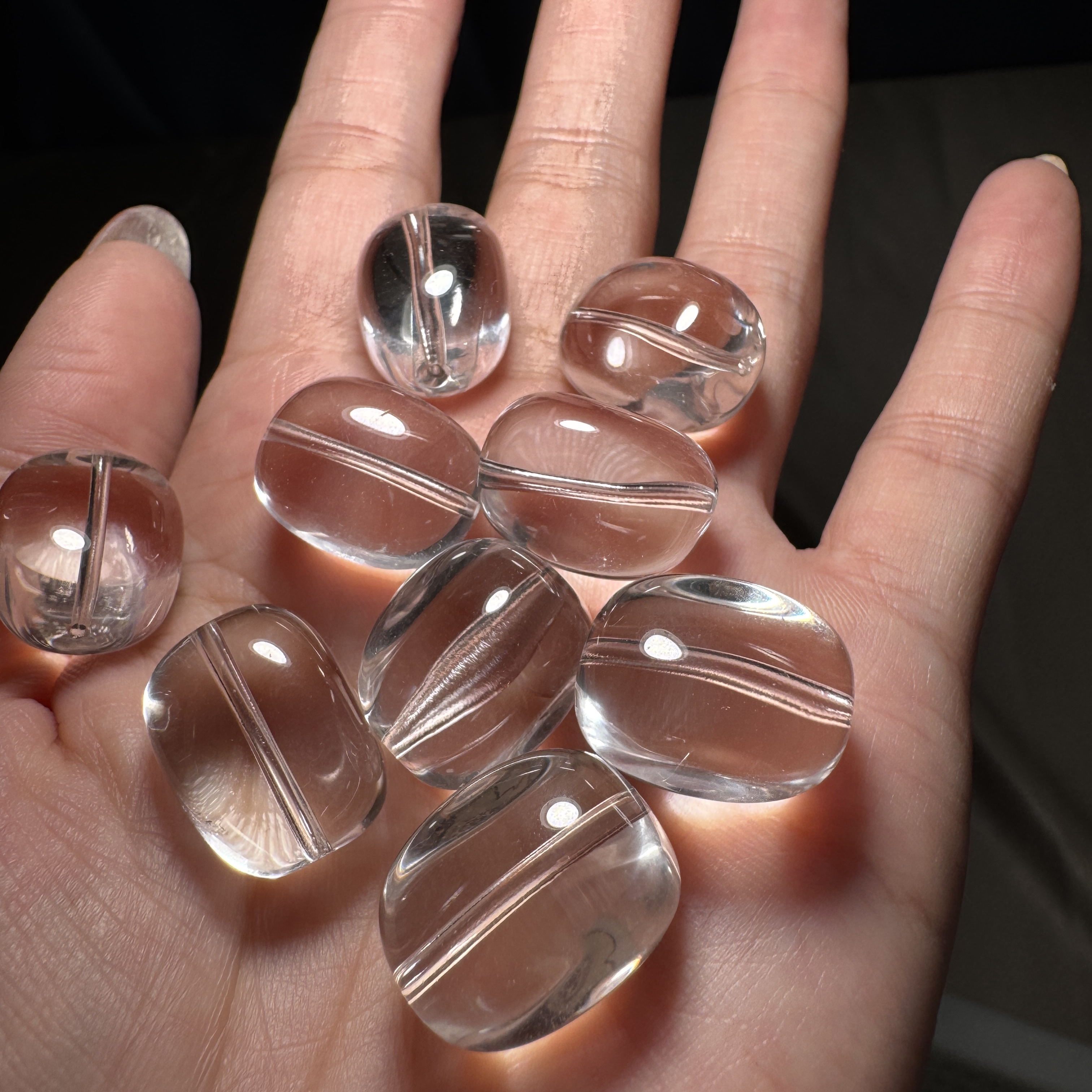 双A全净体白水晶随形糖豆一颗价格