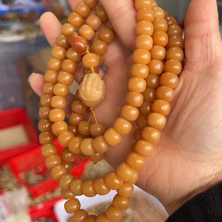 白玉菩提吊坠8×10风化108