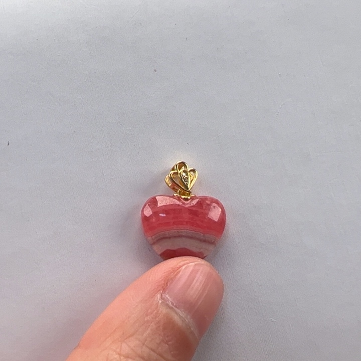 菱锰矿（红纹石）吊坠(赠链)银S925镶嵌