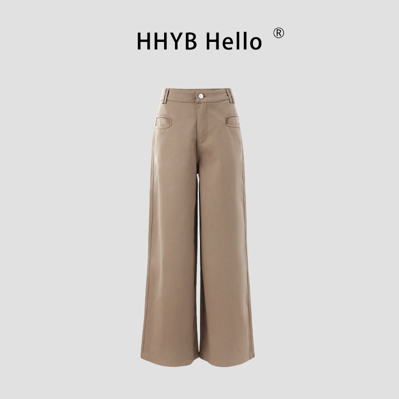 HHYB Hello2025美拉德穿搭宽松直筒垂感潮流拖地阔腿裤Q254201