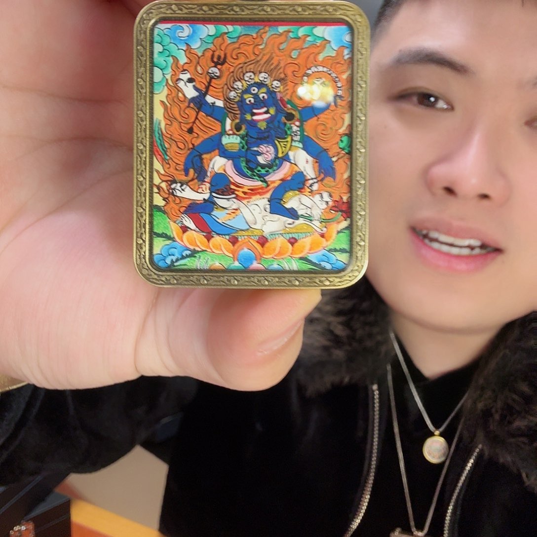 装裱画六级玛哈嘎拉带壳子的