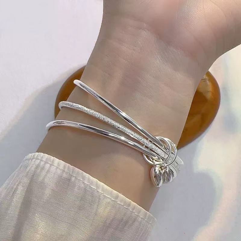 足银手镯 10号链接足银999.9三生三世两世欢素圈女简约百搭细圈