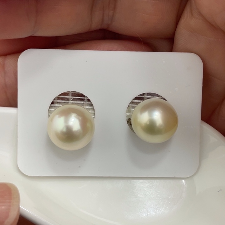 海水珍珠裸珠12.1mm炫彩干枯金对珠