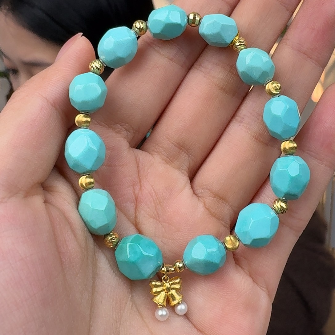 绿松石18K金镶嵌珠宝奇石