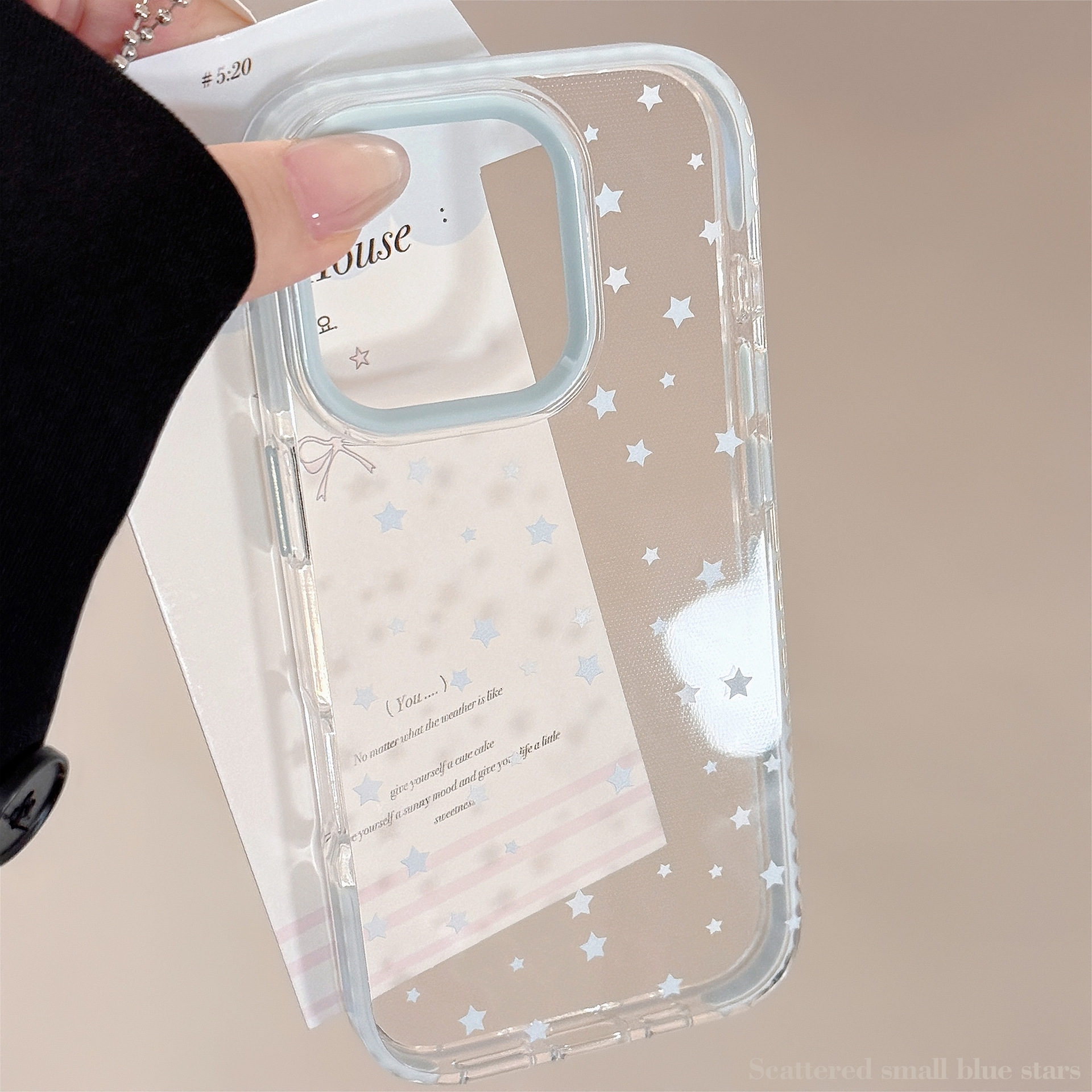 ins风蓝星星iPhone15苹果16pro max手机壳适用14小众13防摔11透明