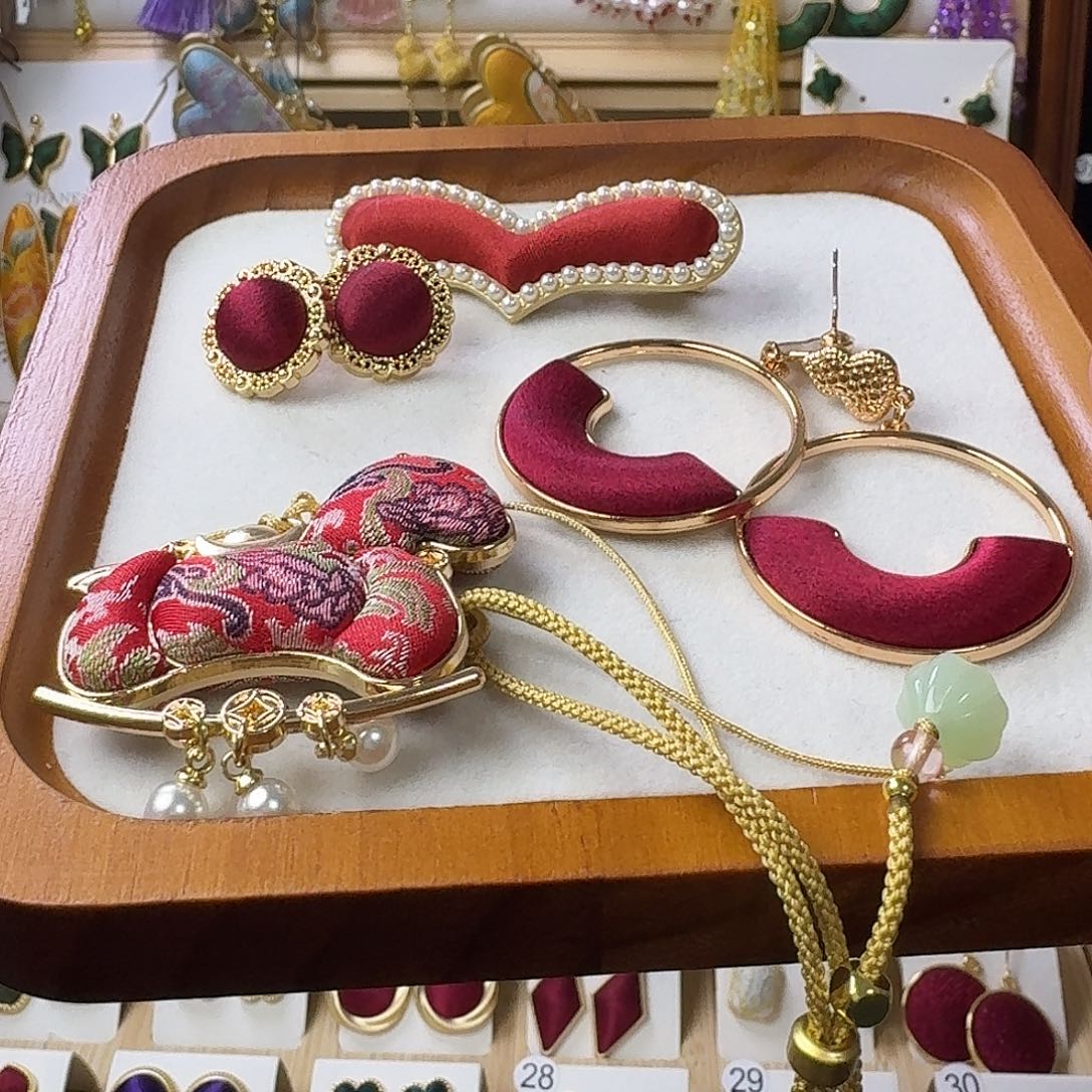 锆石纯铜合金纯手工制作宋锦饰品