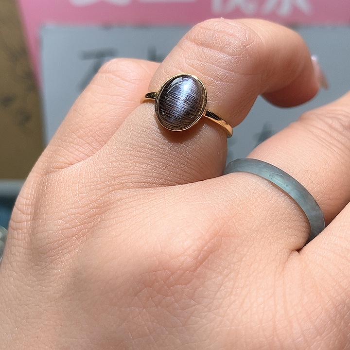 水晶戒指银S925镶嵌水晶