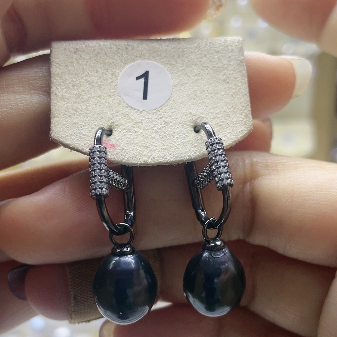 海水珍珠耳饰银S925镶嵌