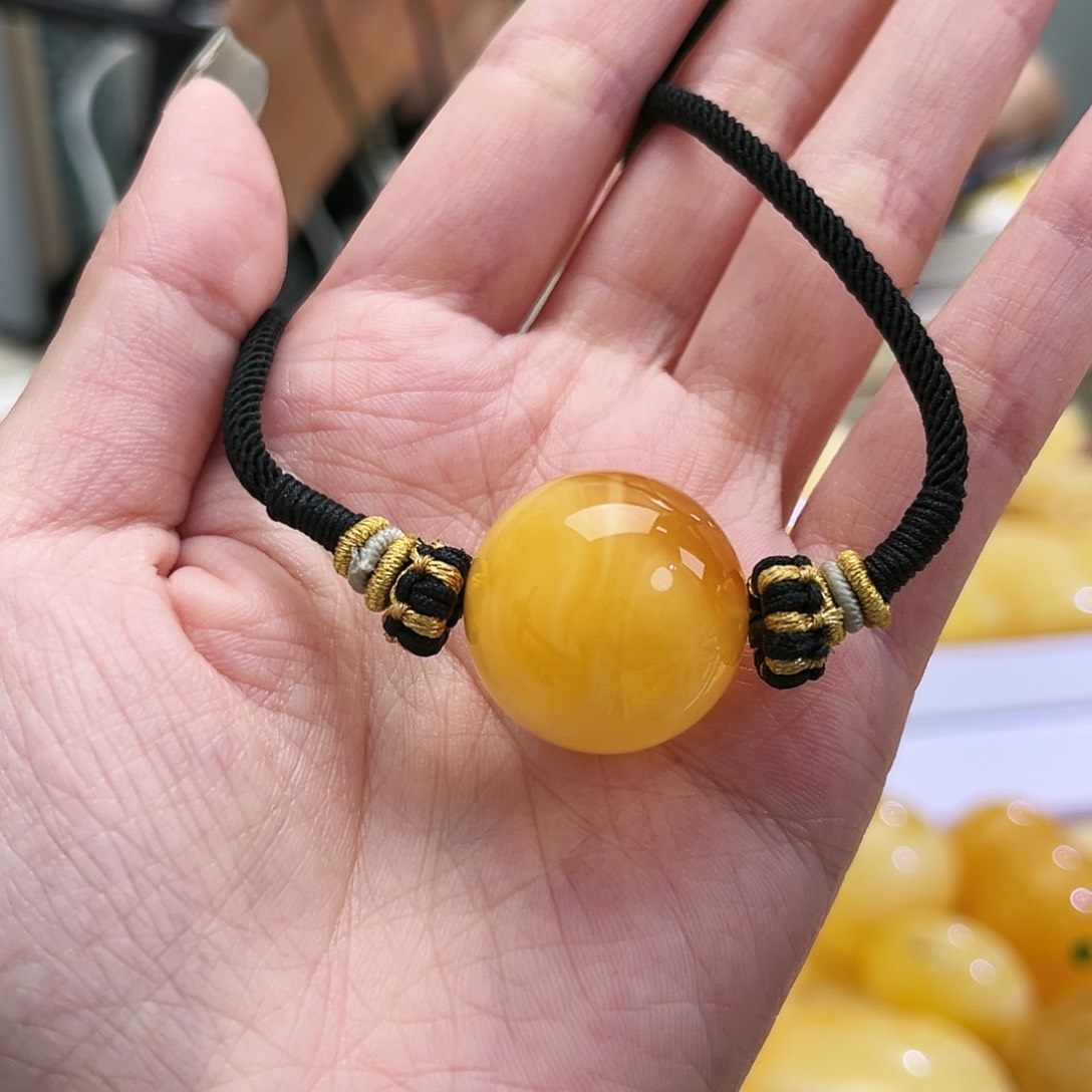 未镶嵌蜜蜡裸石焦皮单珠22mm+