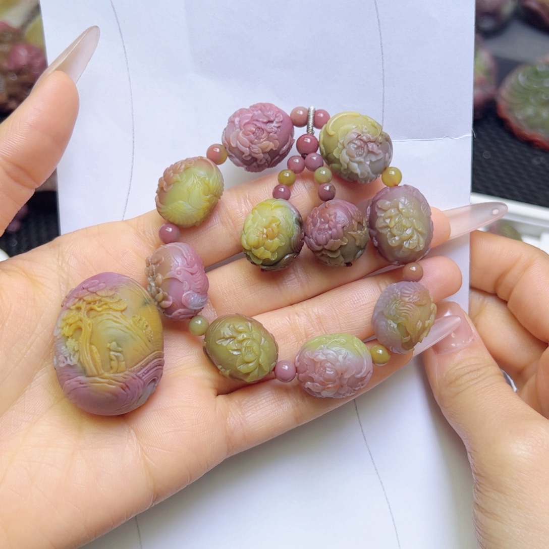 S***n玛瑙/玉髓未镶嵌定制手串