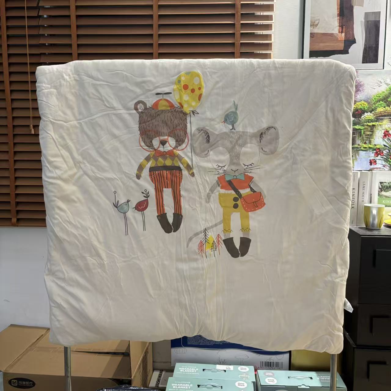 儿童卡通可爱图案保暖被子7063（微瑕，介意慎拍）