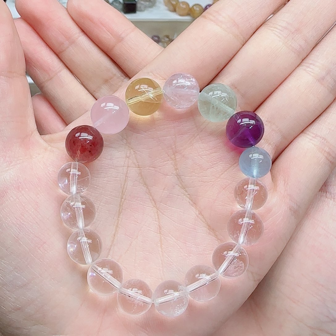 水晶手串未镶嵌彩虹多宝10mm