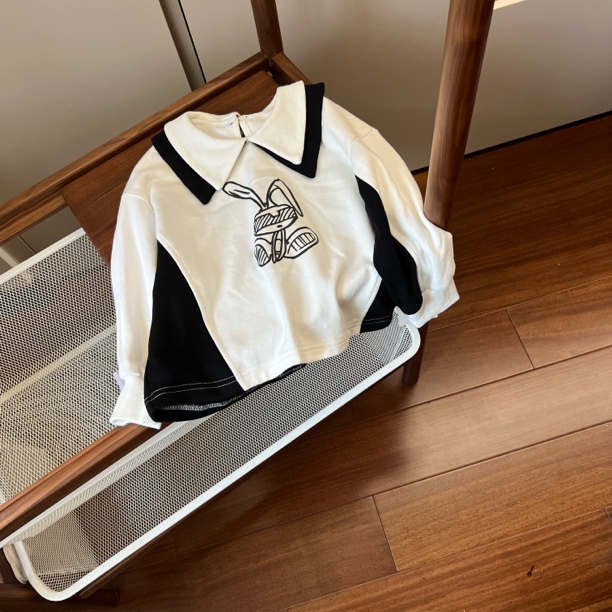 【编号D136】C230-03-双层领兔子卫衣白色-YJ