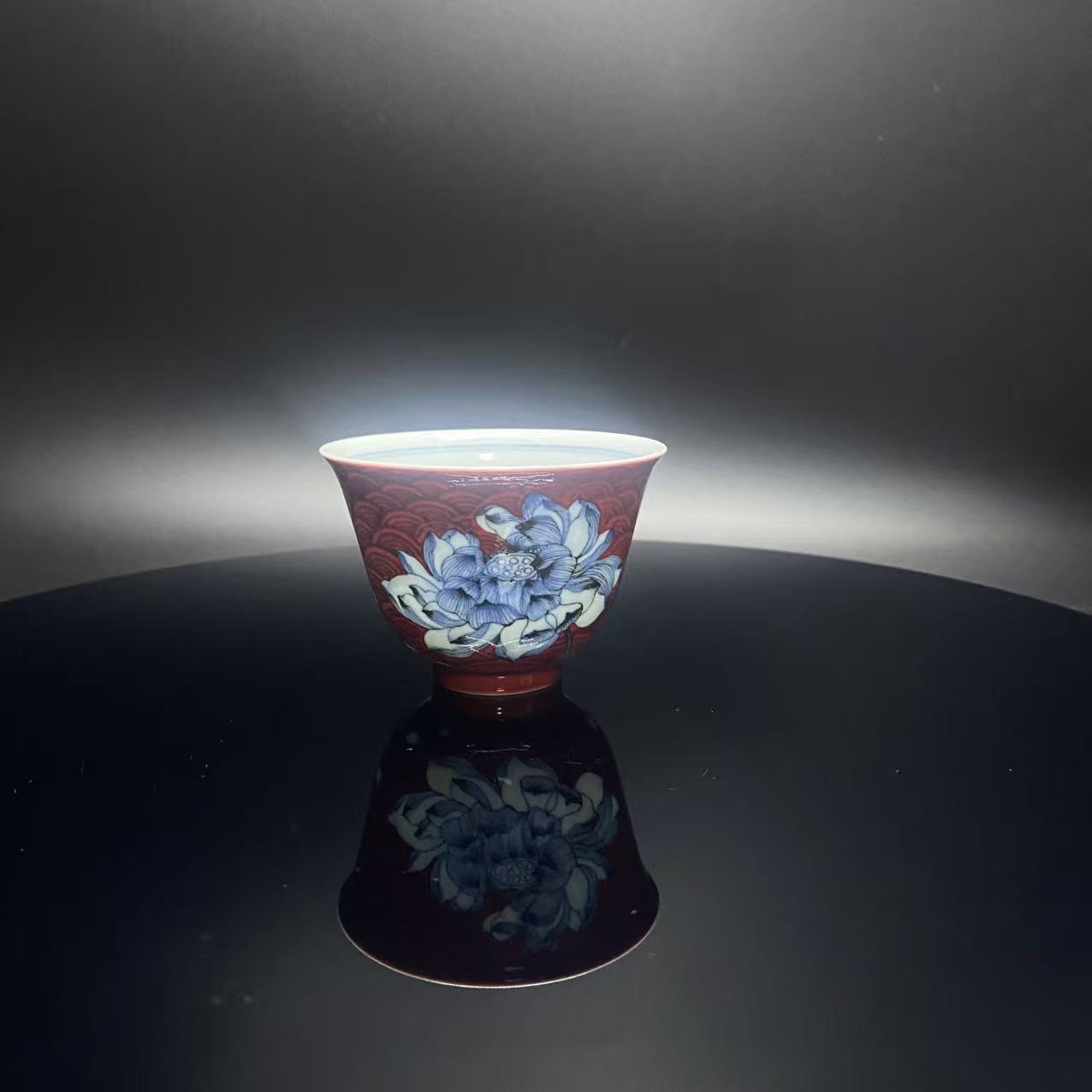 T555  红釉荷花单杯  CJM2340089  