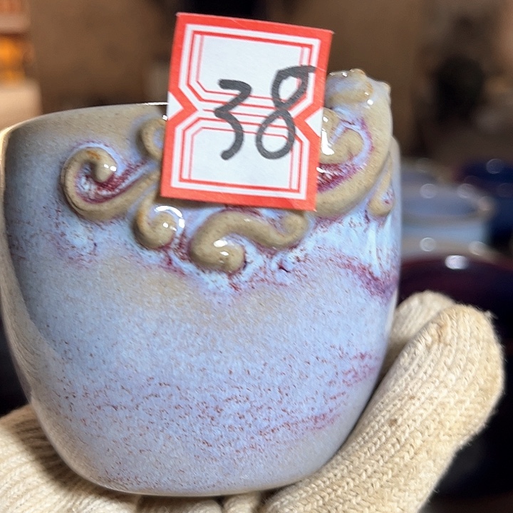 瓷片钧瓷手工艺品杯子
