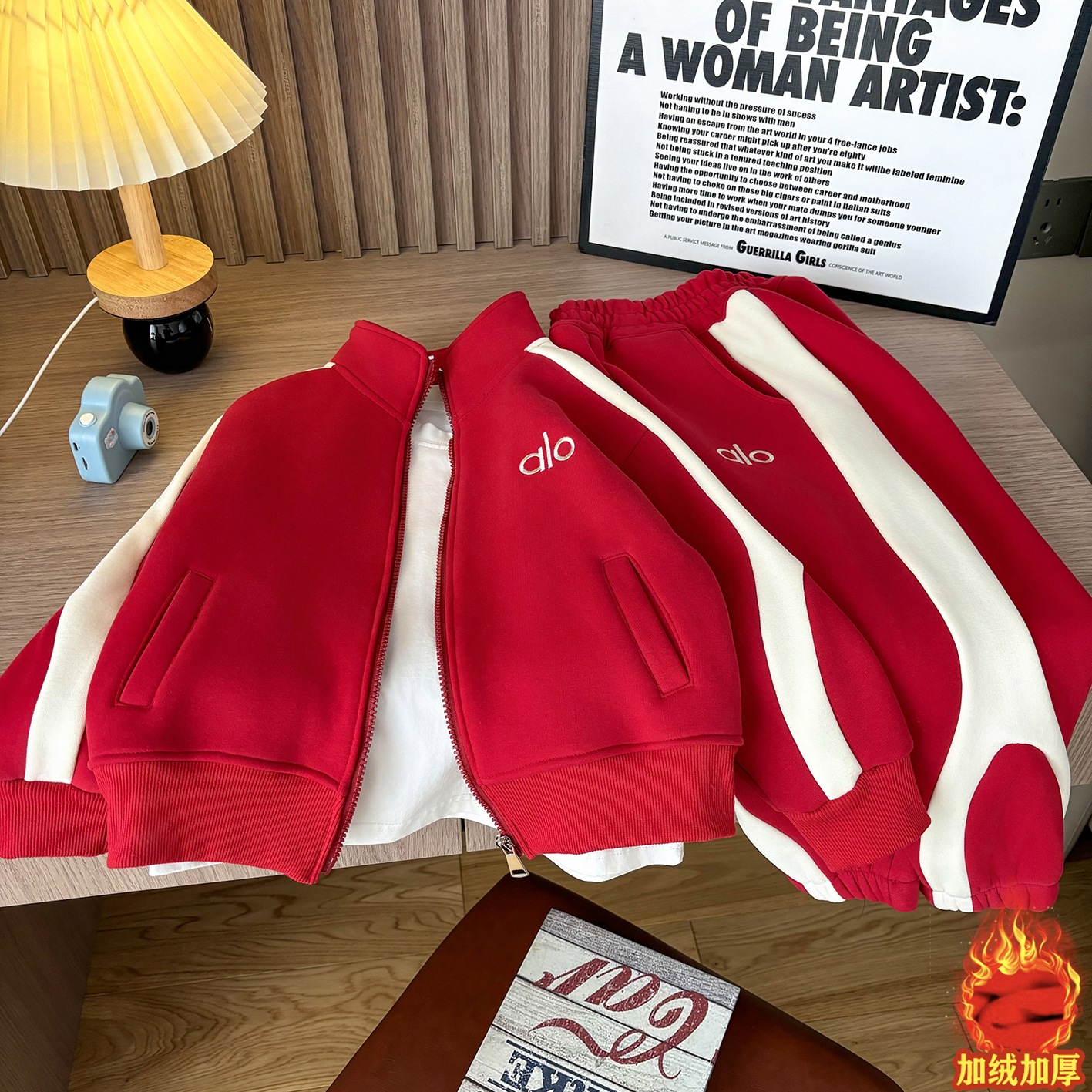 儿童加绒运动套装秋冬款2025新款男童一体绒保暖拉链卫衣长裤童装