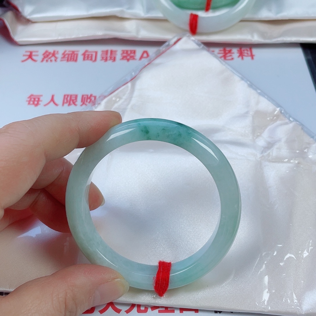 翡翠未镶嵌手镯天然翡翠手镯54.5