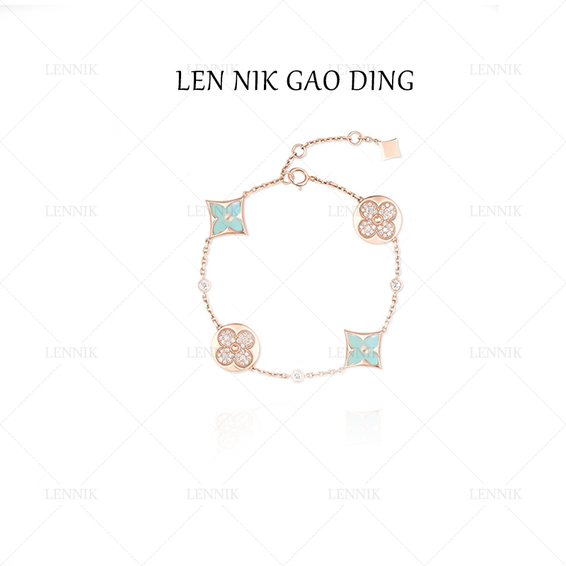 合金合成锆石手链   lennik/lennik-百搭夏日百搭蓝花老手链