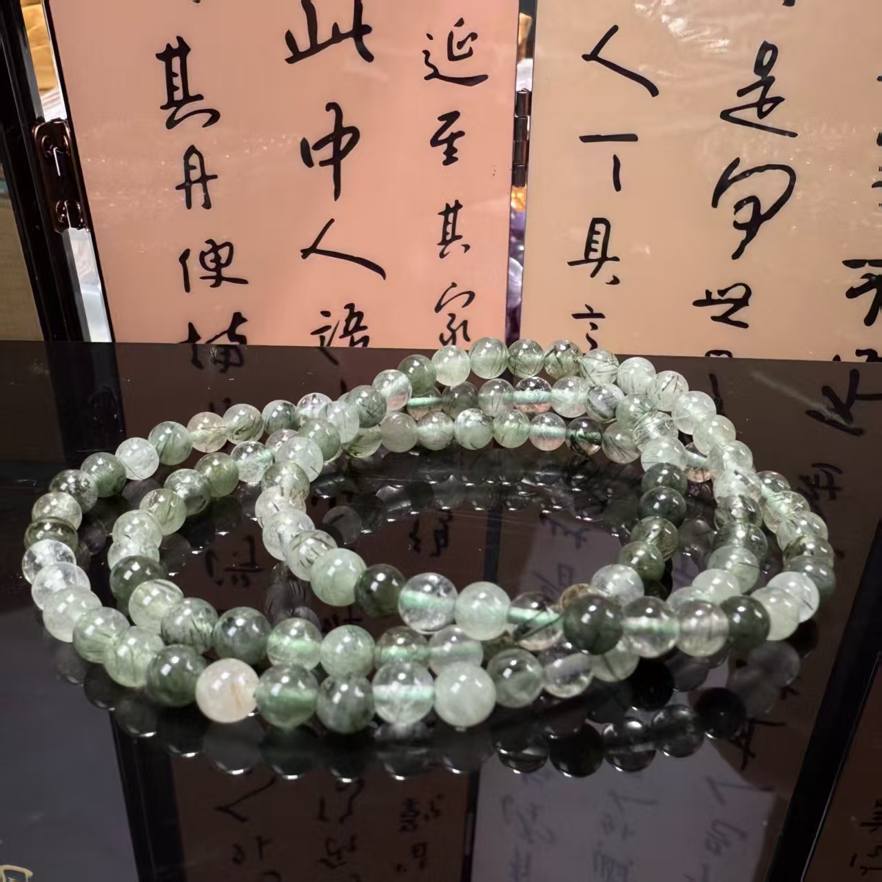 SJ-10060天然水晶多圈绿发晶手串多样性发其一