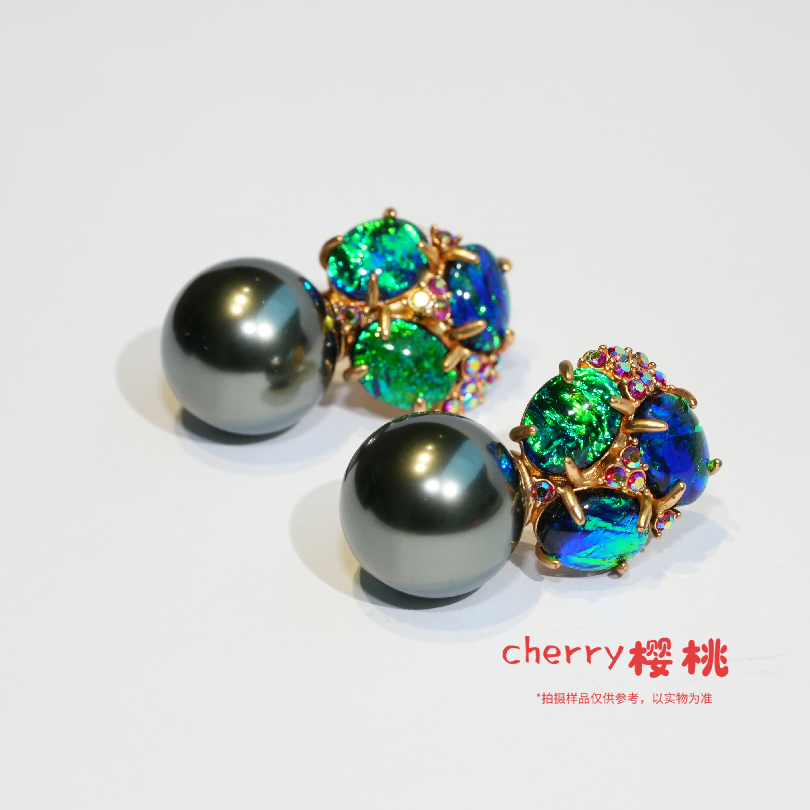 铜合金仿珍珠耳饰 中古耳饰高级感小众独特复古胸针A13-10-1