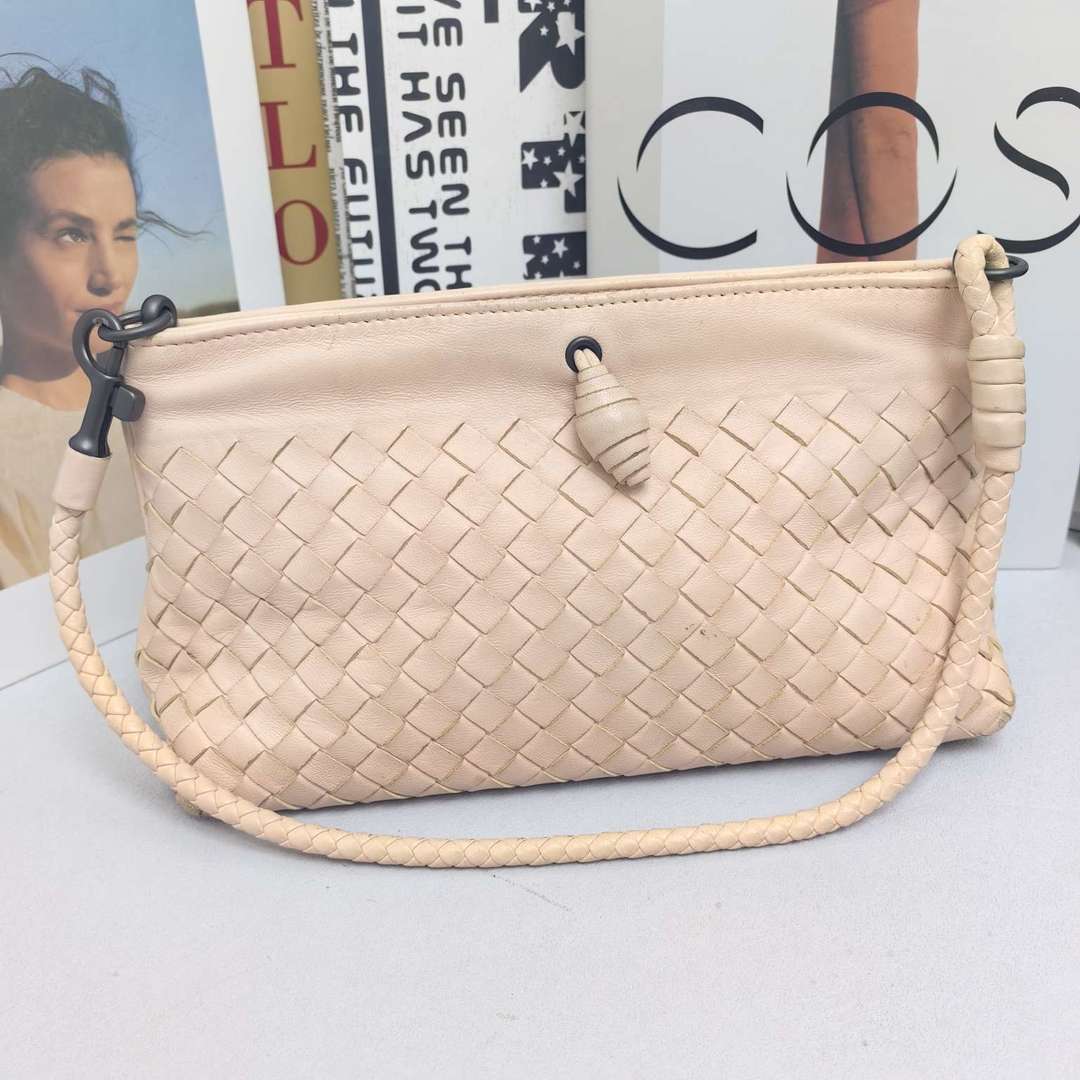 95新 BOTTEGA VENETA/葆蝶家 BV编织腋下包hobo粉色 11524308