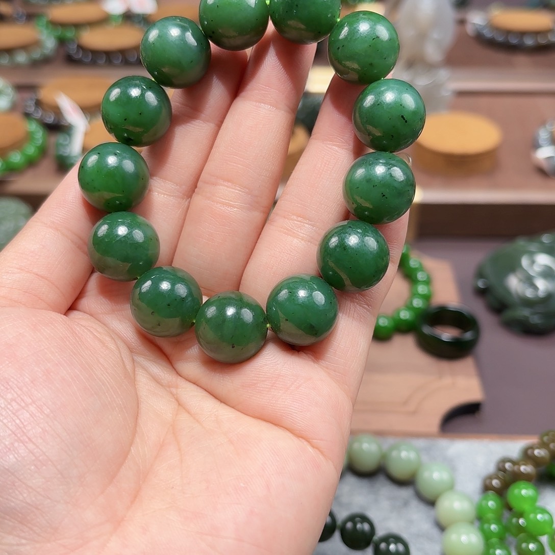 和田玉（碧玉）未镶嵌手链16 