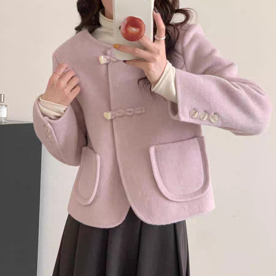 小香风短款外套小个子复合链接双面外套