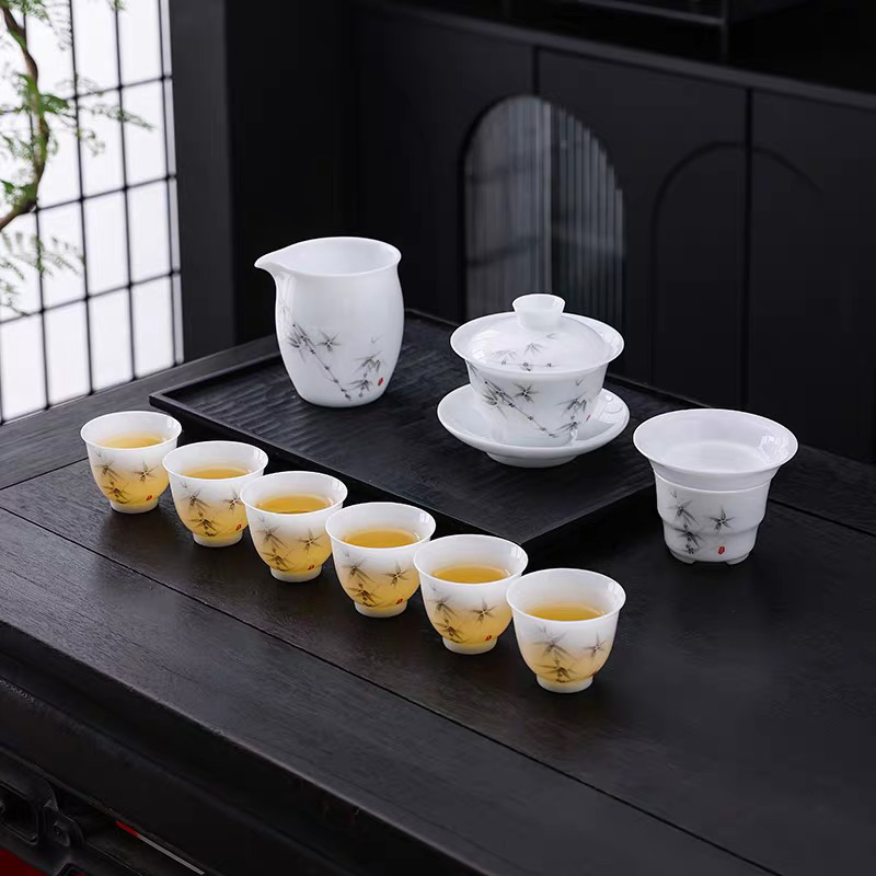 冰种玉瓷功夫茶具套装高档轻奢整套礼盒装送长辈领导送礼