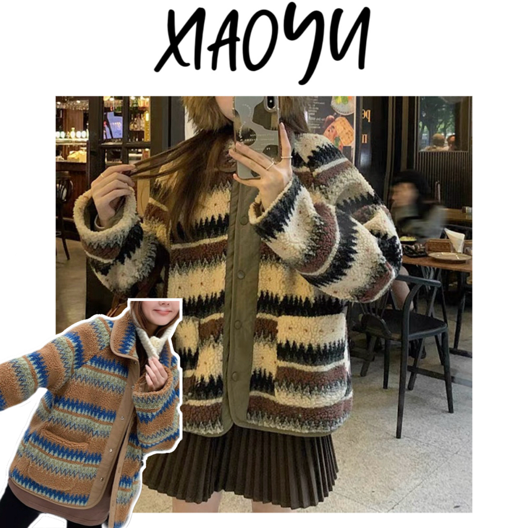 【两穿羔羔毛】韩风两穿羔羔毛外套百搭显瘦毛绒两穿保暖外套