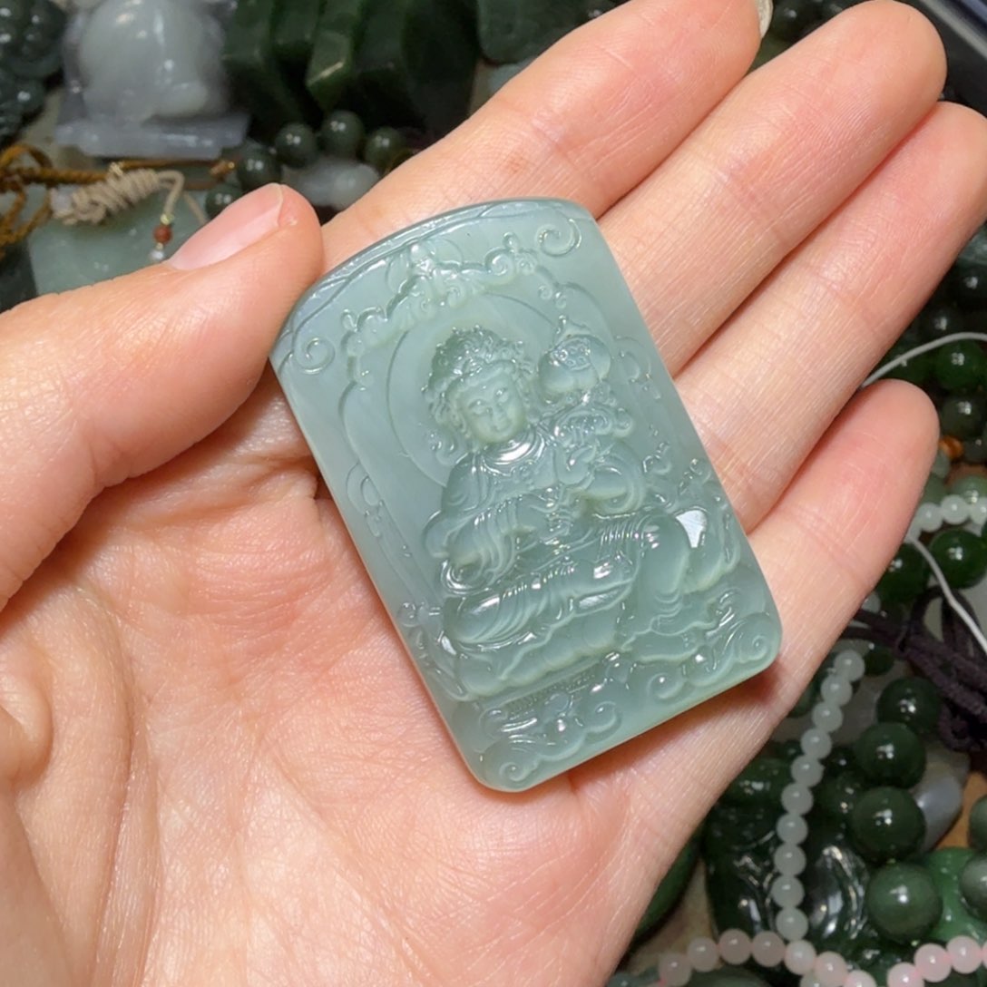 和田玉未镶嵌挂件静**极