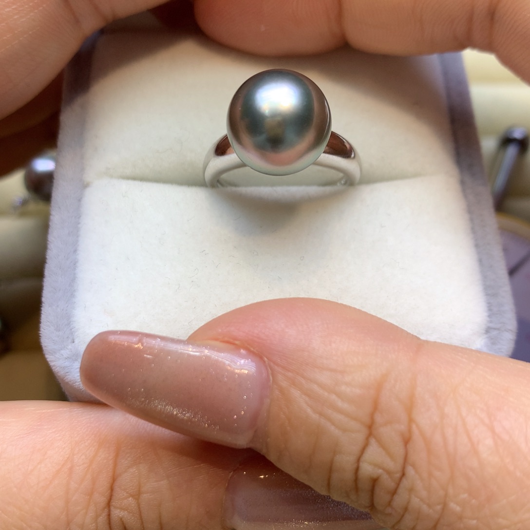 银S925镶嵌戒指海水珍珠