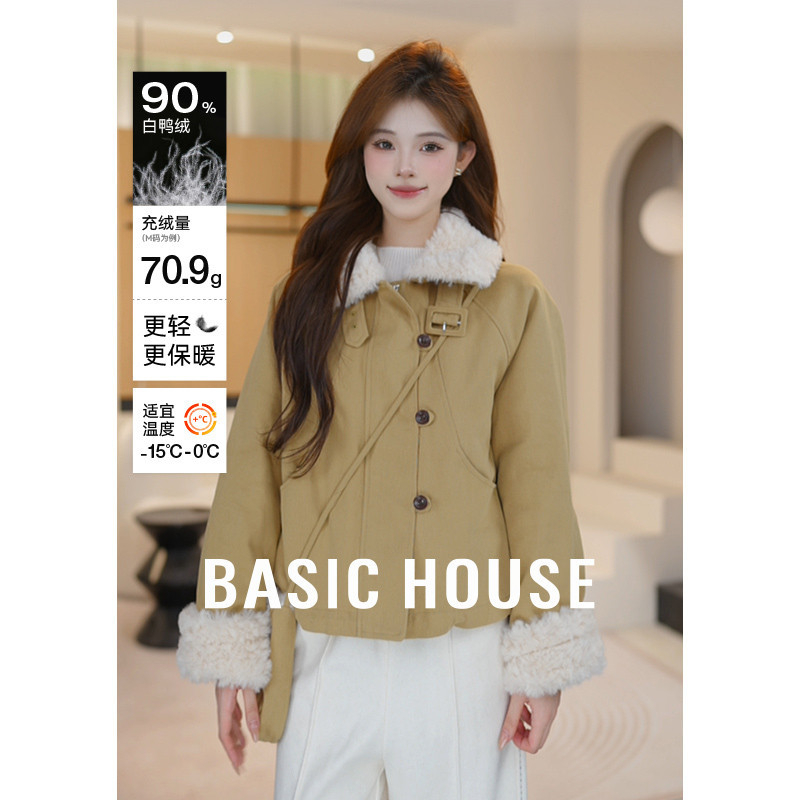 Basic House/百家好琥珀流光工装风羽绒服外套B1195B59D32
