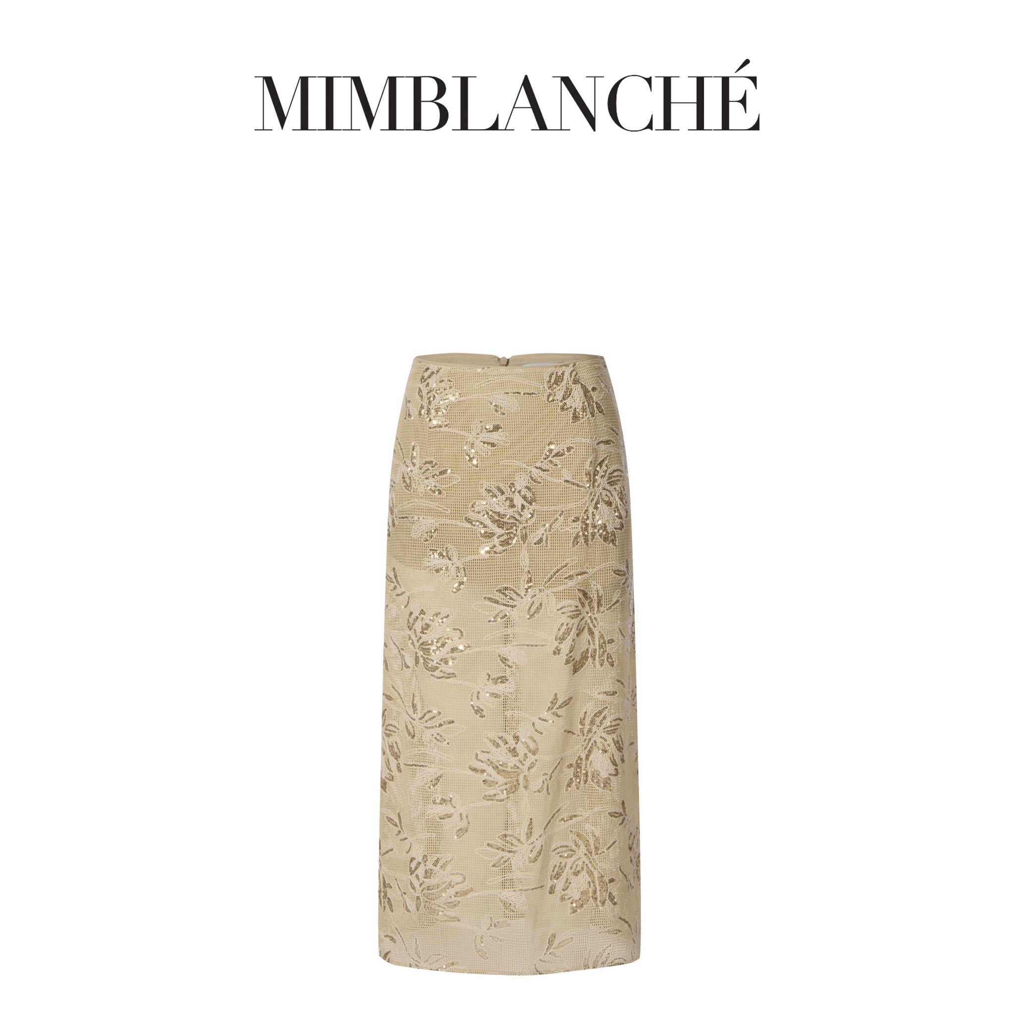 MIMBLANCHE 珠片编织花卉长裙