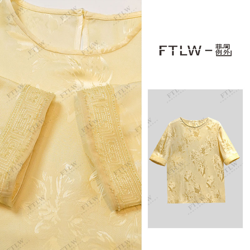 板熙FTLW-【如愿】轻奢气质时尚优雅女装上衣短袖T恤-3506