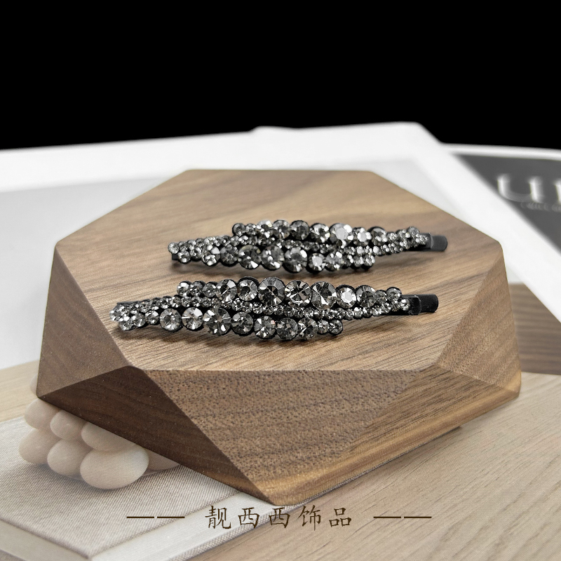 【LXX靓西西】6549一字夹6.5厘米精致优雅碎发边夹一对装