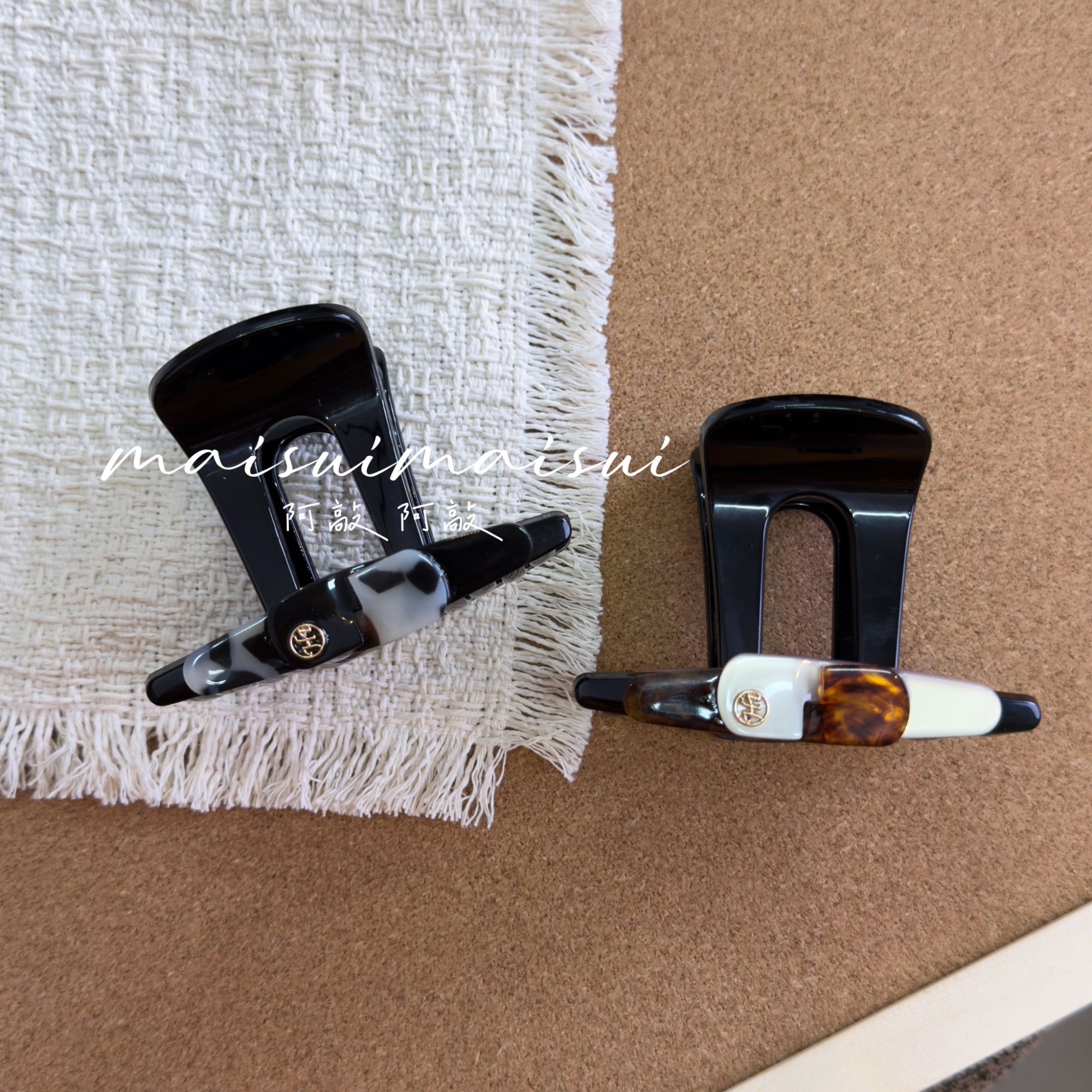 【阿敲】A2557~8CM蝴蝶扣抓夹半扎发夹女后脑勺盘发鲨鱼夹-麦穗头饰