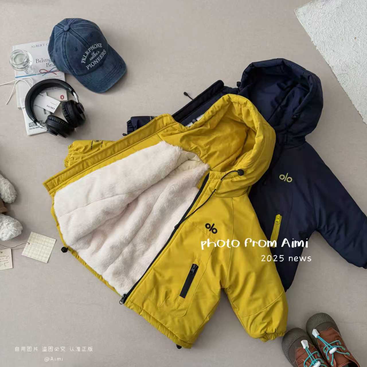 男童冬季新款韩版冲锋衣印花棉服上衣加厚保暖连帽外套小童