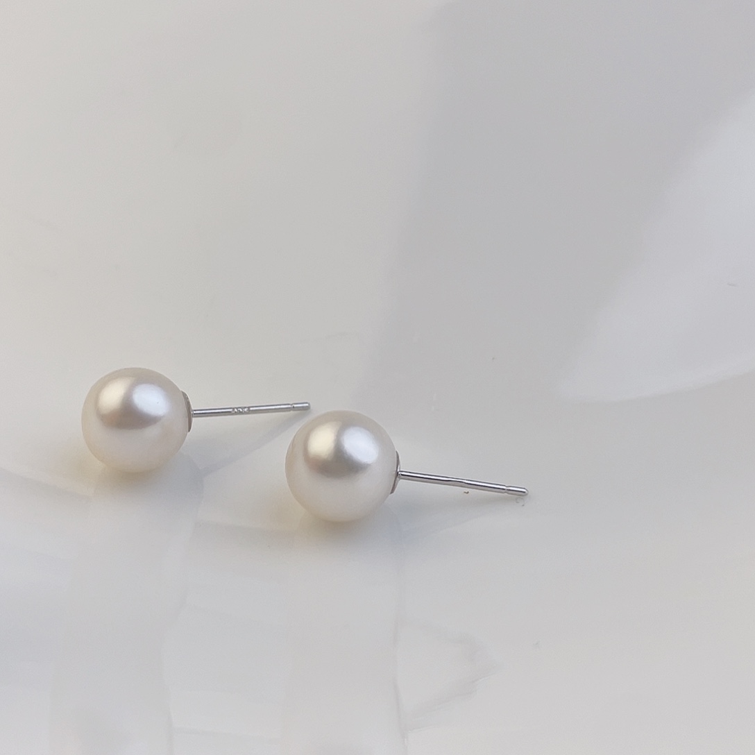 淡水珍珠耳饰银S925镶嵌