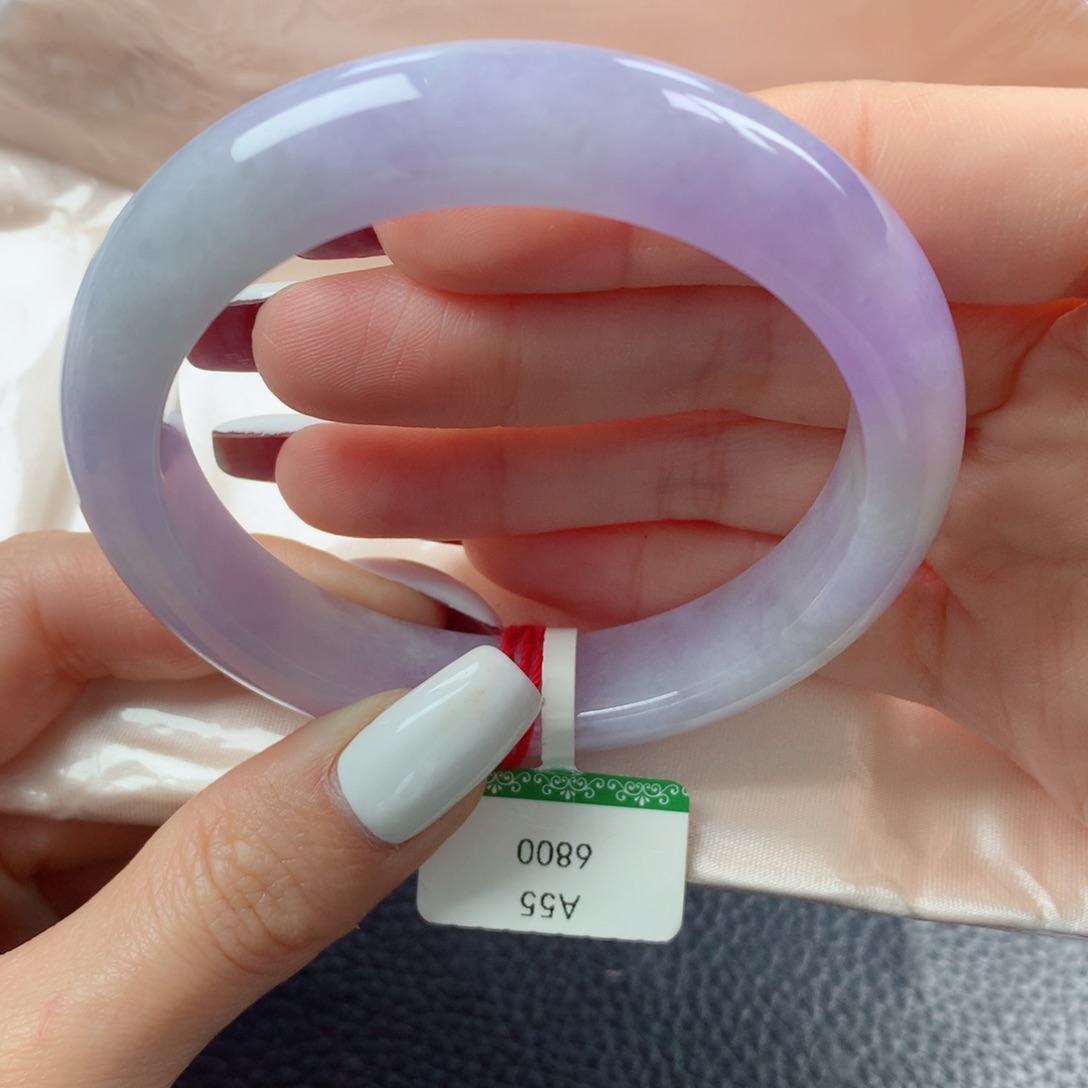 未镶嵌手镯翡翠浓颜紫罗兰见光不失色正圈55