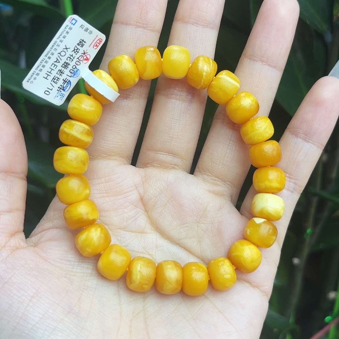 未镶嵌琥珀手链10m橘皮妖花蜡