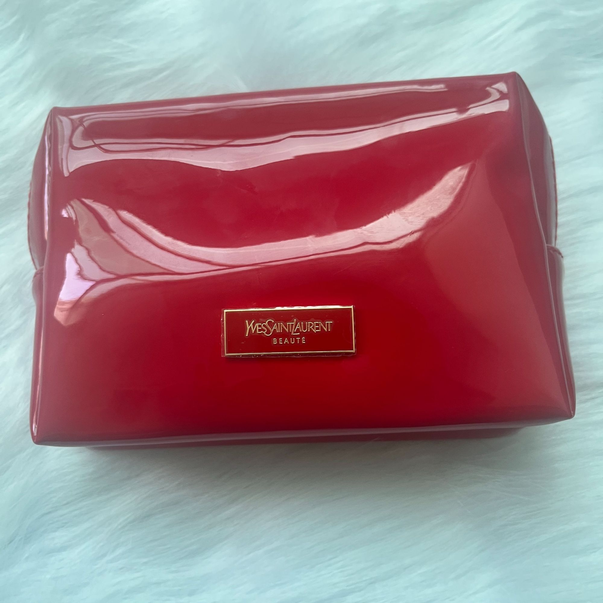 【A910】圣罗兰红色镜面漆皮pu化妆包护肤赠品包新版亮面化妆包